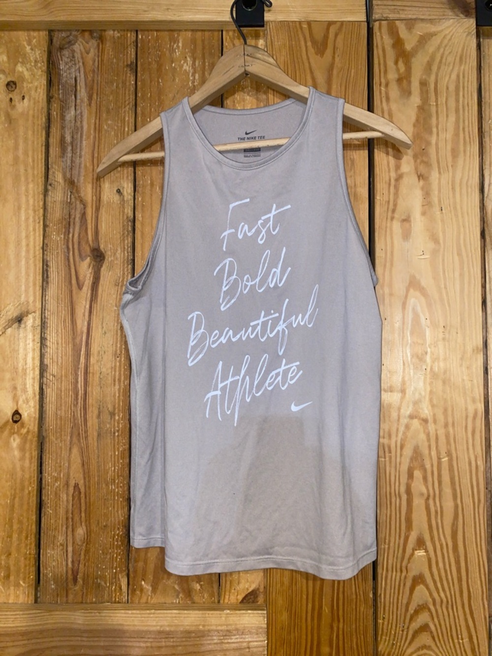 Nike Light Gray Script Dri fit Athletic Tank